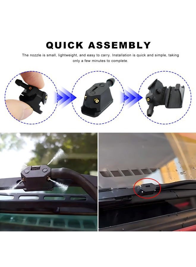 Suvnie 4 PCS Front Windshield Washer Nozzles, 4 Holes Car Windshield Washer Wiper Arm Sprayer, Auto Left Right Windshield Washer Squirter Nozzle Replacement, Universal Vehicle Accessories (4 PCS) - Image 3
