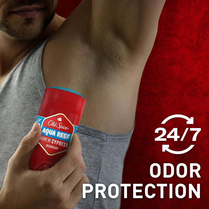 Old Spice Aluminum Free Deodorant for Men, 24/7 Odor Protection, 24/7 Freshness & Lasting Scent, Aqua Reef with Cypress Scent, 3.0 oz (Pack of 2) - Image 3
