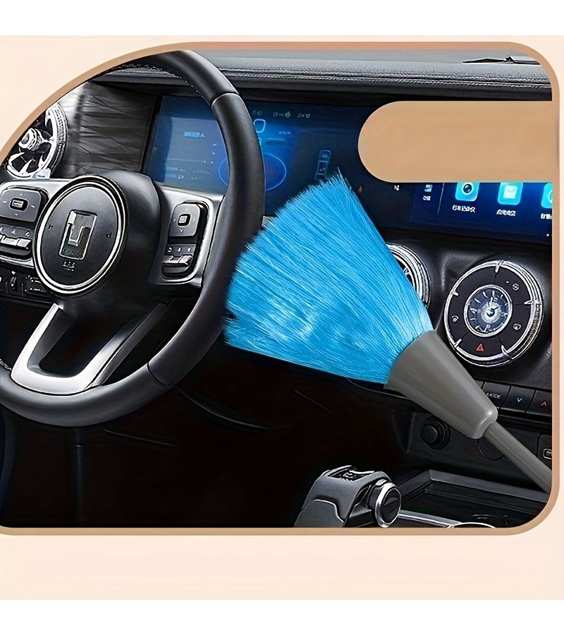 Blue Ultrafine Fiber Washable Electrostatic Feather Duster Brush for Dust Magnet Cleaning Furniture Car Sofa Screen - Image 2