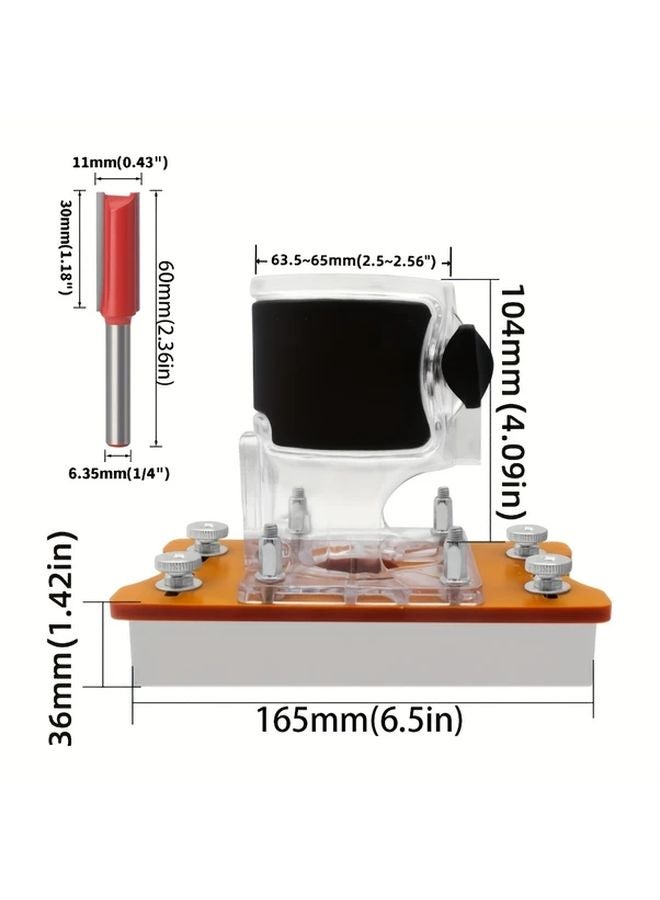2 In 1 Woodworking Router Table Insert Plate Aluminum Alloy Engineering Plastic 65mm - Image 4