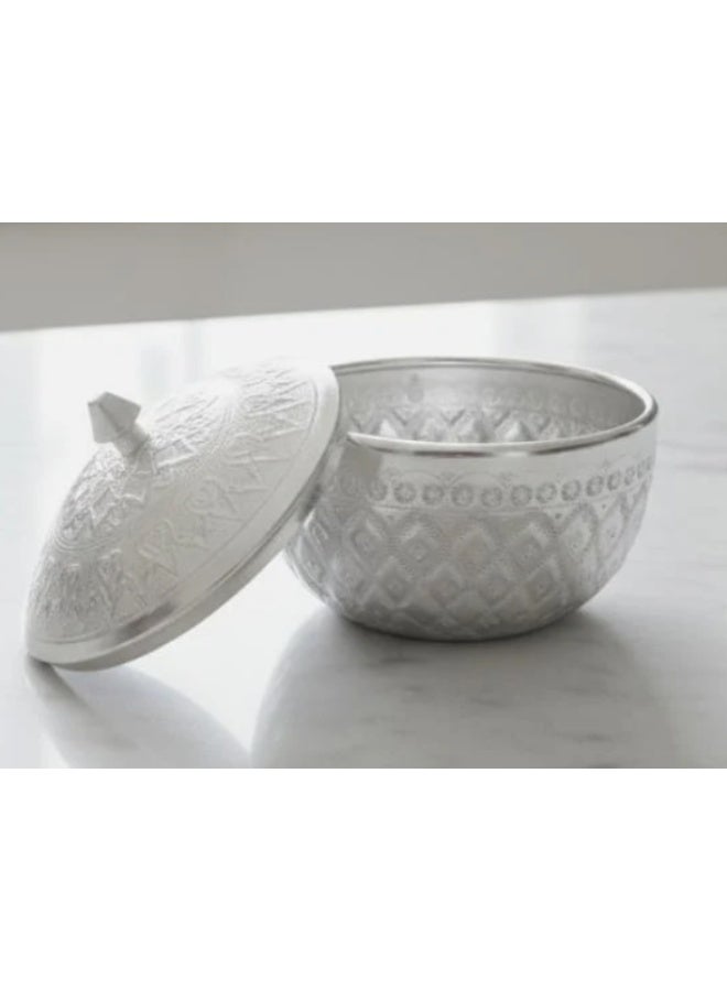 أي كي دي سي وعاء سكر من الألومنيوم من AKDC - تصميم فضي كلاسيكي | ملحق مطبخ أنيق بطول 10 سم - Image 2