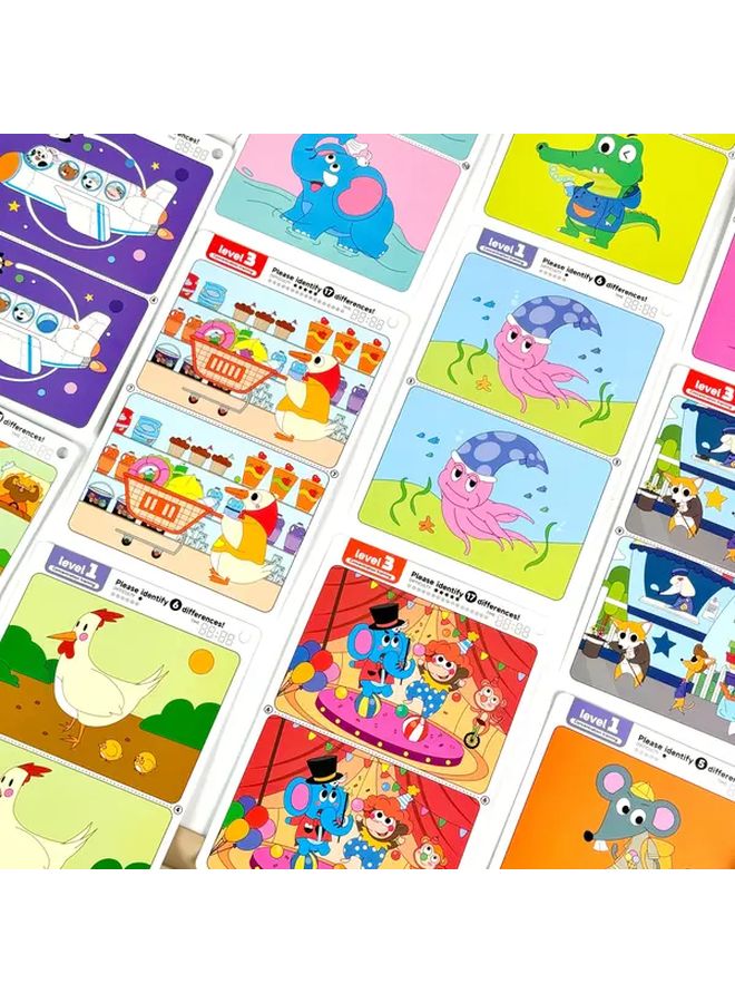 Find The Difference Game Attention Training Card Set 10pcs Per Set Intermediate Erasable And Reusable Animal English Vocabulary Cards Interactive Observation Skill Development Fun Educational Toy Ideal Classroom Reward Halloween Gift Christmas Gift - Image 5