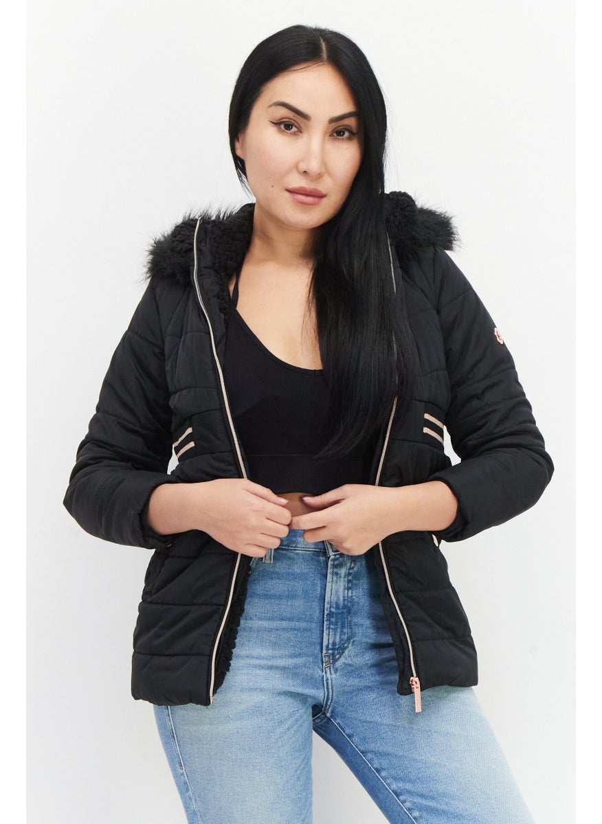 BCBG Girls Women Solid Puffer Jackets, Black  - Image 1