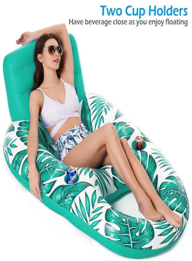 Jasonwell Inflatable Pool Float Adult - Pool Floaties Lounger Floats Raft Floating Chair Water Floaties for Swimming Pool Lake Lounge Float with Cup Holders Beach Pool Party Toys for Adults - Image 3