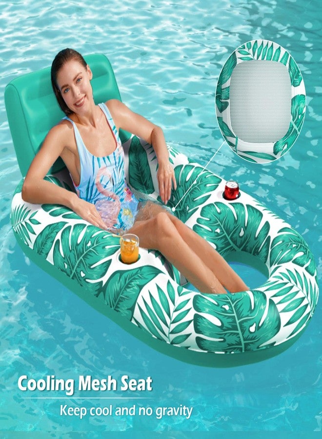 Jasonwell Inflatable Pool Float Adult - Pool Floaties Lounger Floats Raft Floating Chair Water Floaties for Swimming Pool Lake Lounge Float with Cup Holders Beach Pool Party Toys for Adults - Image 5
