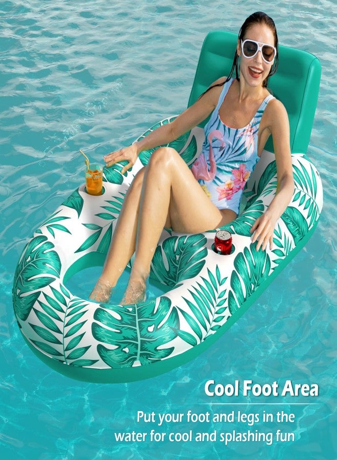 Jasonwell Inflatable Pool Float Adult - Pool Floaties Lounger Floats Raft Floating Chair Water Floaties for Swimming Pool Lake Lounge Float with Cup Holders Beach Pool Party Toys for Adults - Image 4