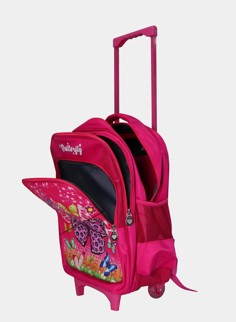 Bravo Kids School Trolley Backpack set of 3 With Pencil case and lunch bag for Girls  - Image 3