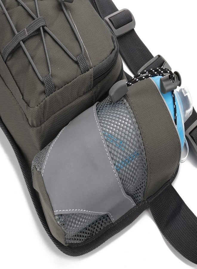 YUOTO Waist Pack with Water Bottle Holder for Running Walking Hiking Runners Hydration Belt (Grey) - Image 4