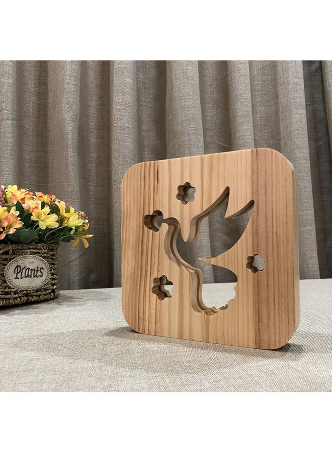 NIBEMINENT Wooden Creative Night Lamp Beige 19x19cm - Image 3