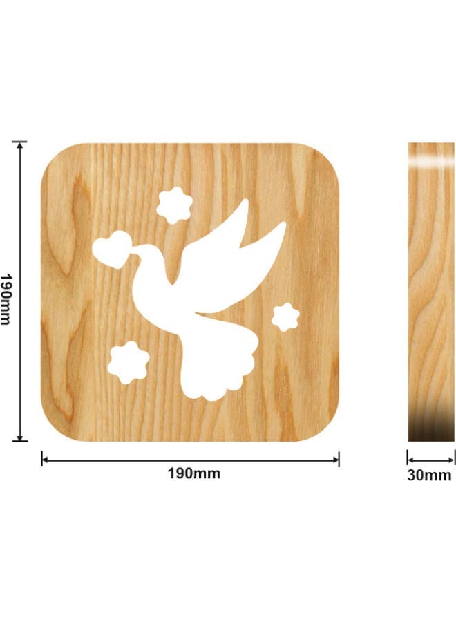 NIBEMINENT Wooden Creative Night Lamp Beige 19x19cm - Image 2