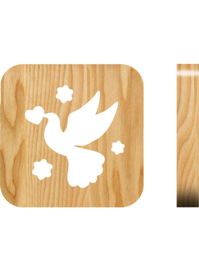 NIBEMINENT Wooden Creative Night Lamp Beige 19x19cm - Image 1