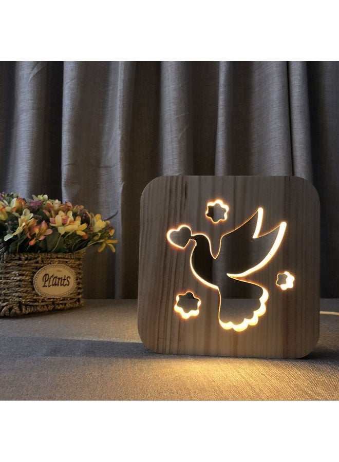 NIBEMINENT Wooden Creative Night Lamp Beige 19x19cm - Image 5