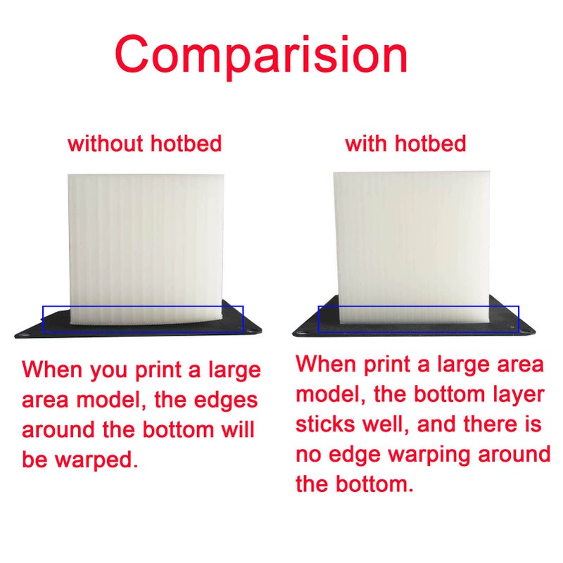 100x100mm Hotbed 60W 3D Printer Accessories Magnet Heating Platform Compatible with EasyThreed k6/k7/k9 3D Printing Machine Easy to install - Image 5