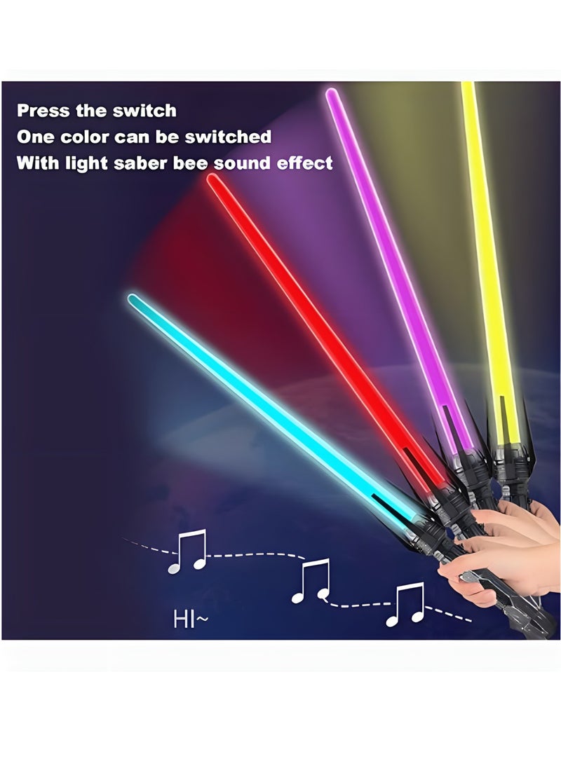MAGIC VAULT - 2 PCS Lightsabers Colorful retractable double lightsaber set, lighted sword for kids, LED with sound effect and realistic handle, two pieces combined, perfect for kids - Image 1