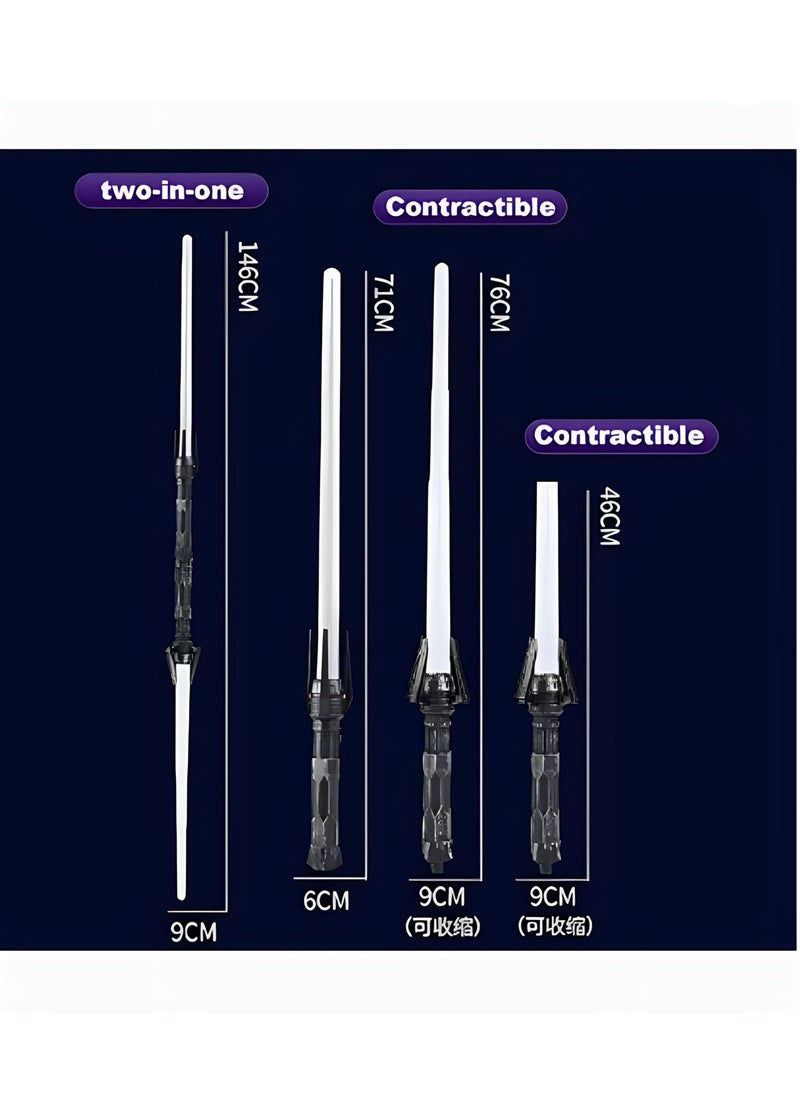 MAGIC VAULT - 2 PCS Lightsabers Colorful retractable double lightsaber set, lighted sword for kids, LED with sound effect and realistic handle, two pieces combined, perfect for kids - Image 1