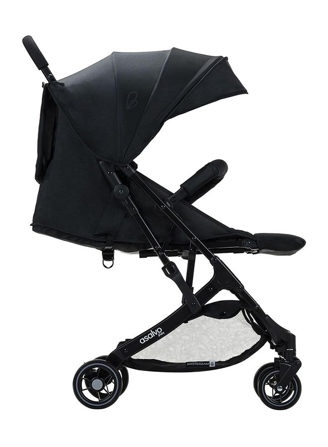 asalvo Amsterdam Stroller With Aluminum Chassis, Black - Image 5