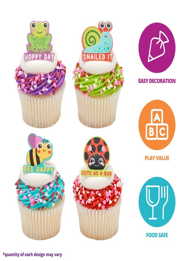 DecoPac Critter Cuties Cupcake Rings, 24 Adorable Animal Cupcake Toppers, Food Safe Cake Decorations - 24 Pack - Image 2