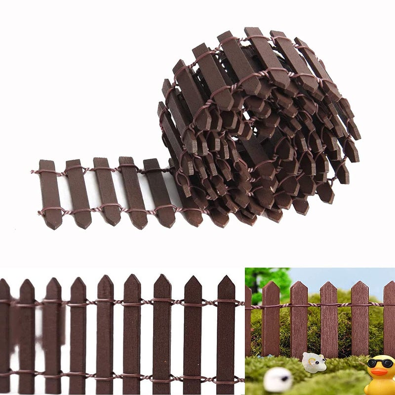 Lynkaye Miniature Dollhouse Fairy Garden Fence Decorative Picket Fence for DIY Diorama Crafts Project40 Inches Long x 2 Pack - Image 2
