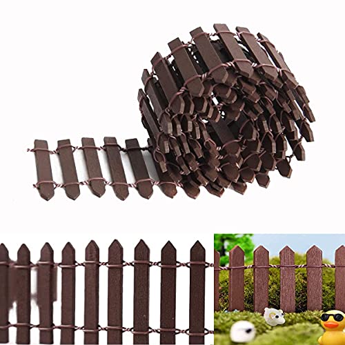 Lynkaye Miniature Dollhouse Fairy Garden Fence Decorative Picket Fence for DIY Diorama Crafts Project40 Inches Long x 2 Pack - Image 1