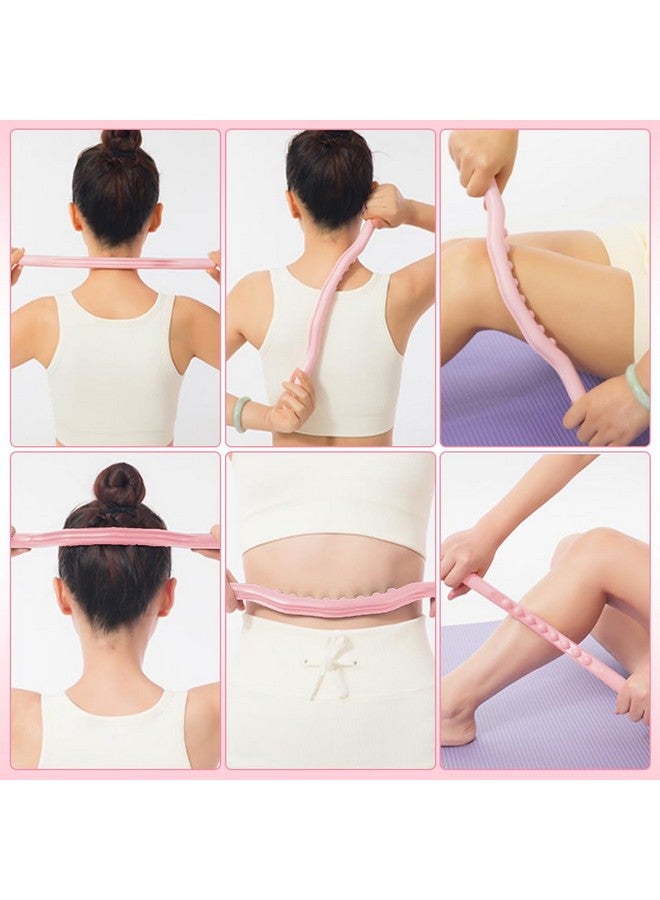 هانيا عصا تدليك HANNEA® Gua Sha عصا تدليك خطوط الطول للعناية الذاتية بنقاط الوخز بالإبر عصا تدليك قطني منحني متعدد النقاط عصا تدليك كامل الجسم للفخذ والظهر والرقبة والكتف والساق - Image 4