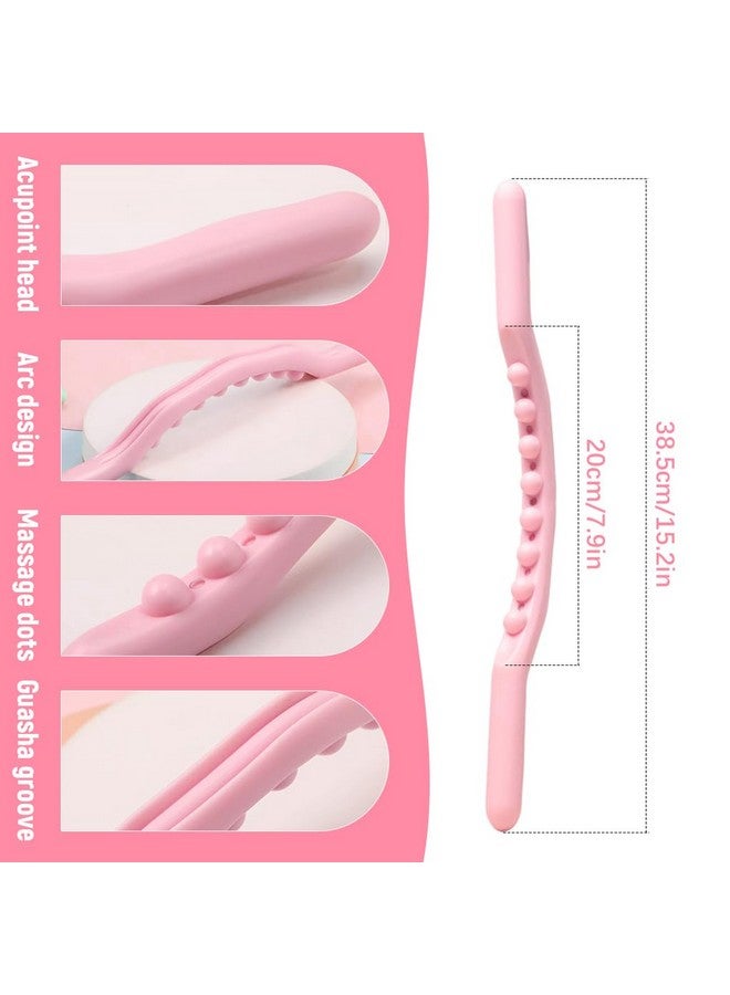 هانيا عصا تدليك HANNEA® Gua Sha عصا تدليك خطوط الطول للعناية الذاتية بنقاط الوخز بالإبر عصا تدليك قطني منحني متعدد النقاط عصا تدليك كامل الجسم للفخذ والظهر والرقبة والكتف والساق - Image 2