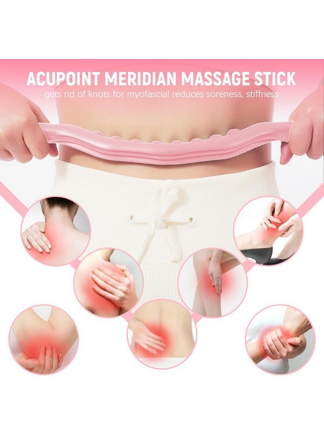 هانيا عصا تدليك HANNEA® Gua Sha عصا تدليك خطوط الطول للعناية الذاتية بنقاط الوخز بالإبر عصا تدليك قطني منحني متعدد النقاط عصا تدليك كامل الجسم للفخذ والظهر والرقبة والكتف والساق - Image 3