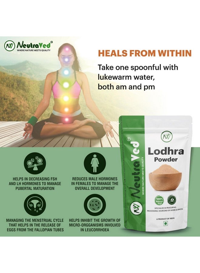 NeutraVed Pure Lodhra Powder - 200 Gram Pack - Ayurvedic Herb for Skincare and Wellness - Image 2