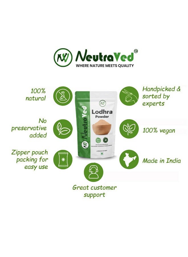 NeutraVed Pure Lodhra Powder - 200 Gram Pack - Ayurvedic Herb for Skincare and Wellness - Image 3