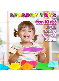 SMALL FISH Shape Learning Sensory Toys for Toddlers - Textured Stress Relief Sensory Toys for Autistic Children, Pull and Stretch Tactile Toy, Calming Autism Toys for Boys and Girls Preschool Kids (8Pack)  - Image 1
