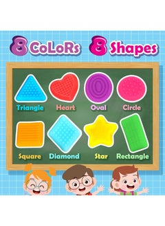 SMALL FISH Shape Learning Sensory Toys for Toddlers - Textured Stress Relief Sensory Toys for Autistic Children, Pull and Stretch Tactile Toy, Calming Autism Toys for Boys and Girls Preschool Kids (8Pack)  - Image 5