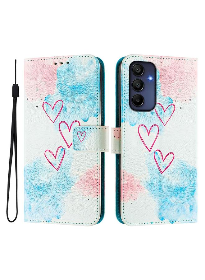 The Bros Case For Samsung Galaxy A16 4G / 5G Painted Leather Phone Case with Card Slots ＆ Holder