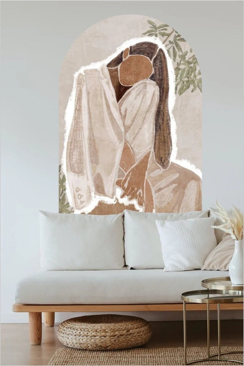 Kt Grup Boho Abstract Woman Bohemian Belt Arch Modern Wall Sticker  - Image 1
