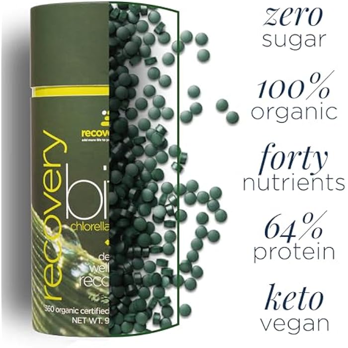 ENERGYBITS RECOVERYbits - Organic Chlorella Tablets - Plant-Based Algae Superfood - Chlorophyll - Cracked Cell Wall - Energy - Immune System - Detox - Keto - Vegan - Non-GMO - Large Bag - 1000 Tablets - Image 5
