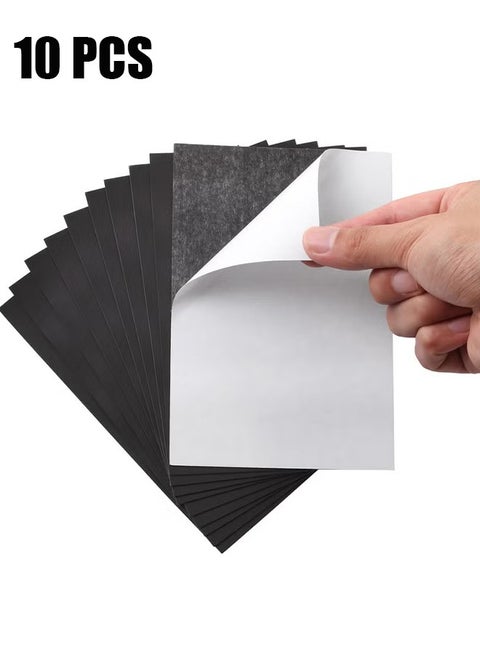 Adhesive Magnetic Sheets, 6" x 4", Magnetic Sheets with Adhesive Backing, Picture Magnets, Flexible Magnetic Sheet, Cuttable Magnetic Sheets, Easy Cut DIY Paper Craft Magnet, 10 Pack