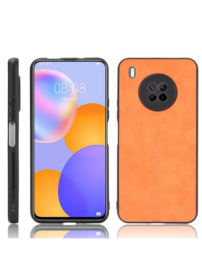 S-TOP Case For Huawei Y9a Shockproof Sewing Cow Pattern Skin PC + PU + TPU Case - Image 1