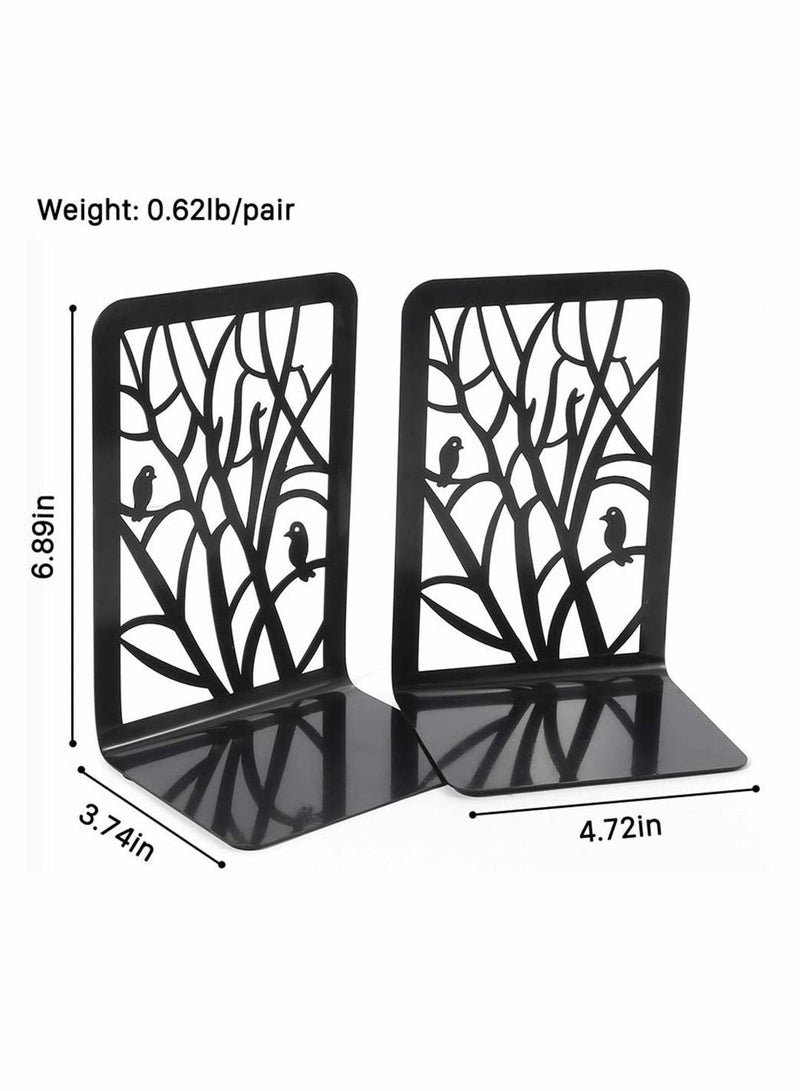 Y&D Book Ends, Iron Bookends, Bookshelf, Non Skid Metal Heavy Duty Bookend, Divider Decorative Holder, Abstract Art Design Stopper Supports for Office School Home Decorative, 1 Pair - Image 3