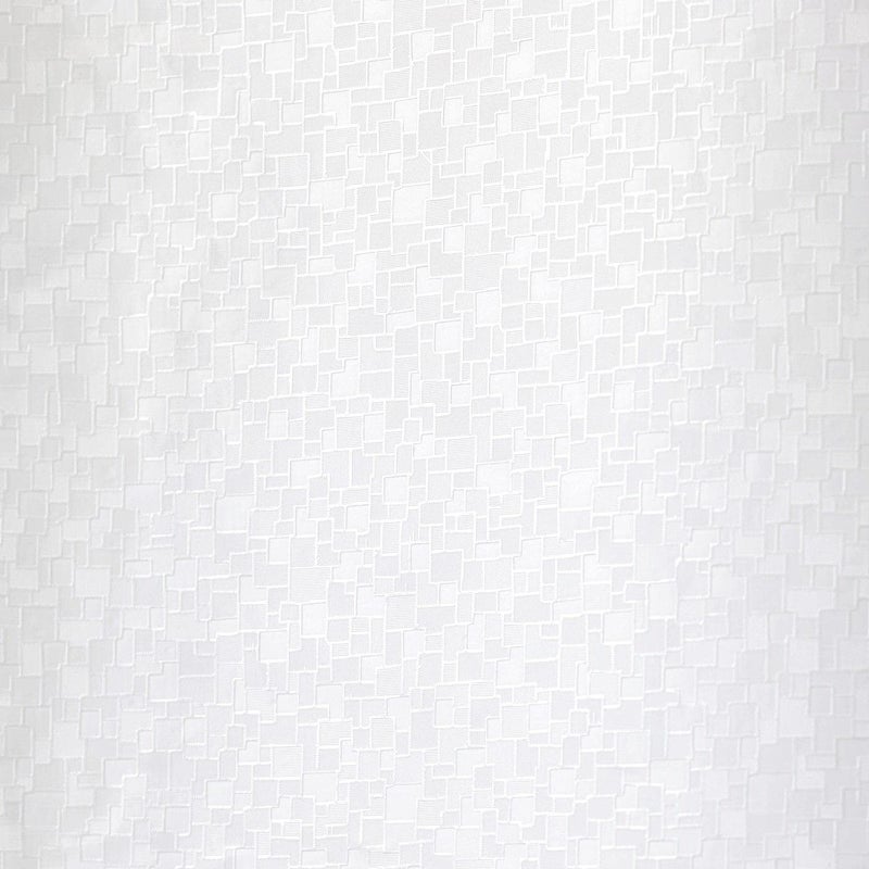 Plain Bathtub Shower Curtain Made of Tarpaulin Size 200cm x 180cm with 15 Hanging Loops - White - Image 4