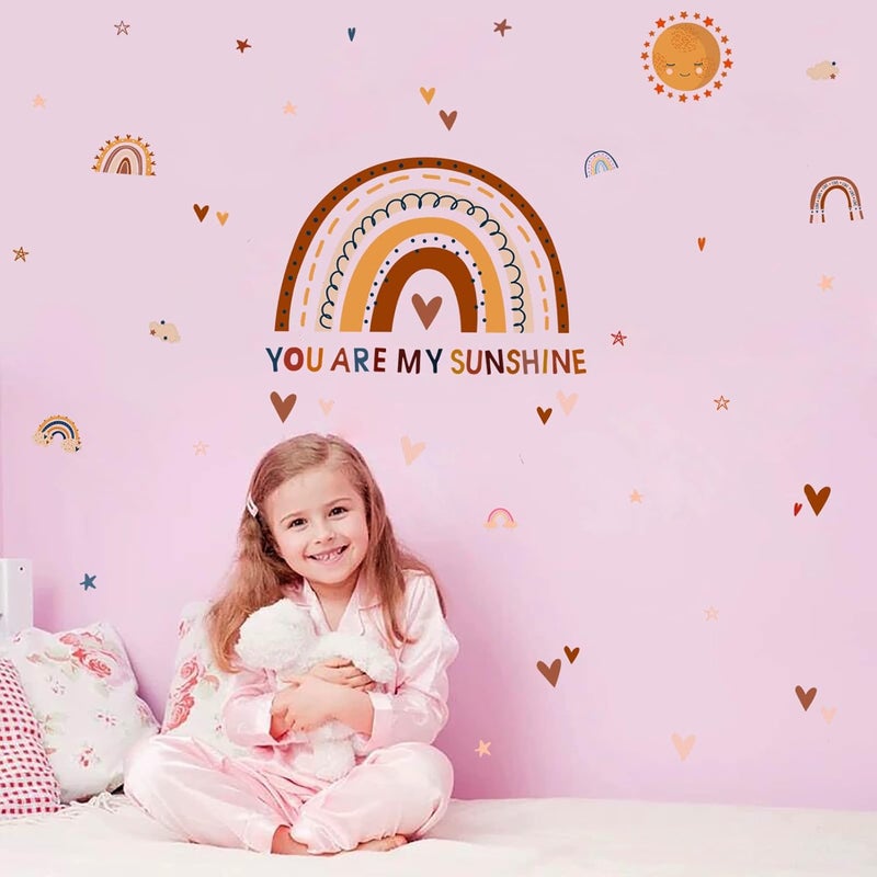 LIYAOLI Rainbow Wall Decals You are My Sunshine Boho Wall Stickers for Kids Room Decor - Image 2