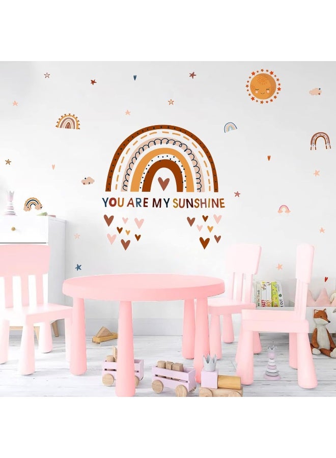 LIYAOLI Rainbow Wall Decals You are My Sunshine Boho Wall Stickers for Kids Room Decor - Image 1