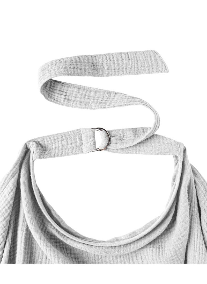 Muslin Nursing Cover for Baby Breastfeeding Breathable 100% Cotton Breastfeeding Cover with Rigid Hoop for Mother Nursing Apron Multi-use Carseat Canopy