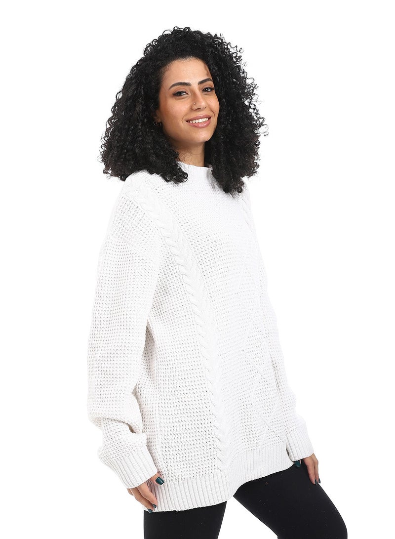 Caesar Women Wool Long Pullover Round Neck - Image 2
