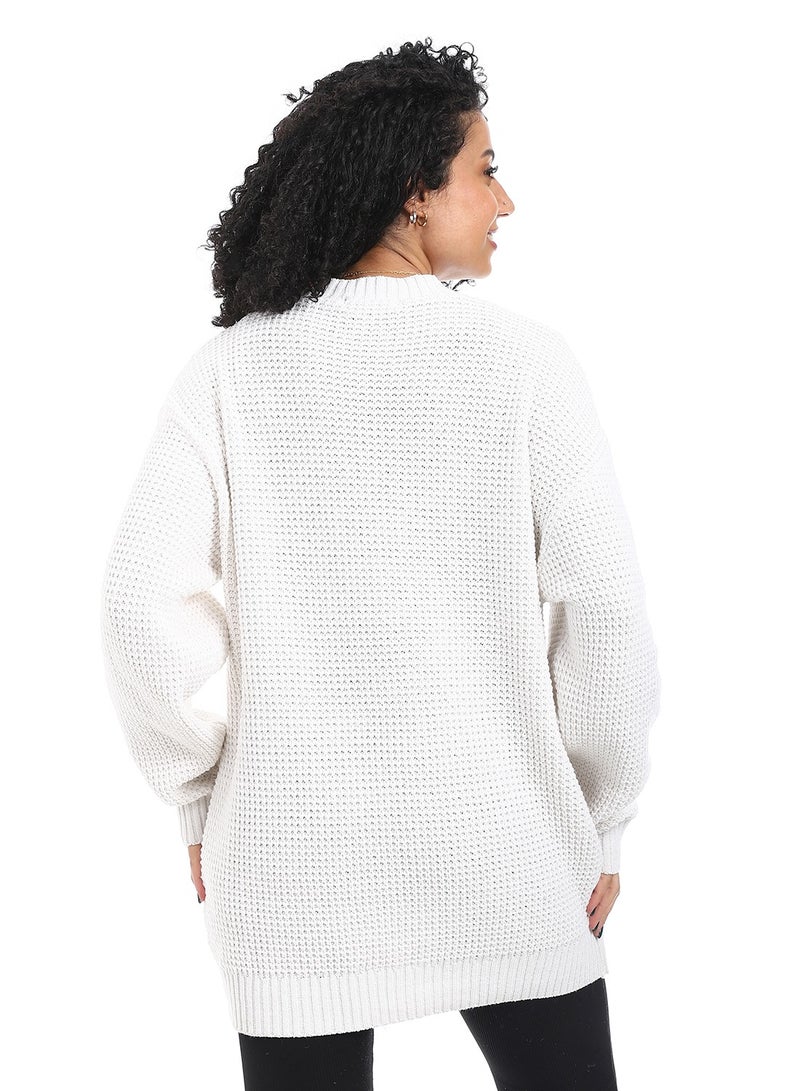 Caesar Women Wool Long Pullover Round Neck - Image 5