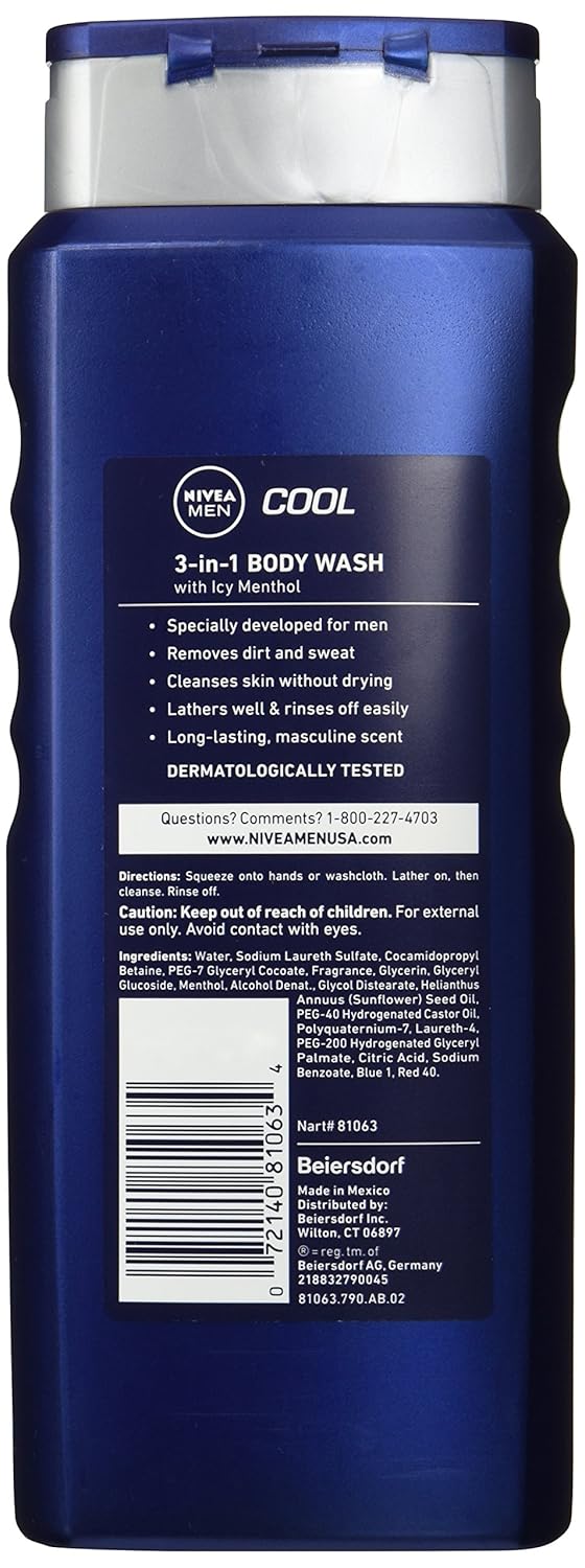 Nivea Mens Cool Body Wash Size 169z - Image 2