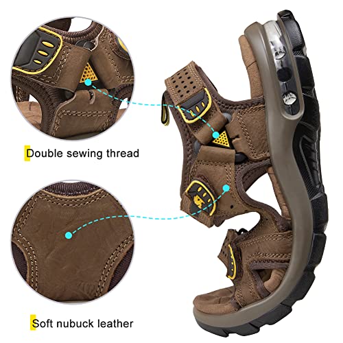 CAMEL CROWN Men's Leather Sandals for Hiking Walking Beach Treads Water Athletic Outdoor with Premium Air Cushion | Waterproof - Image 3