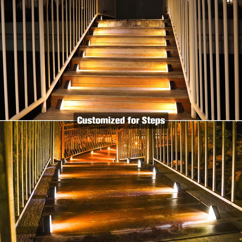 VOLISUN Solar Step Lights Outdoor Waterproof, LED Outdoor Stair Lights, Solar Step Light for Outside, Solar Deck Lights Outdoor Decor for Stair,Front Porch and Patio(Brown,6 Pack) - Image 3