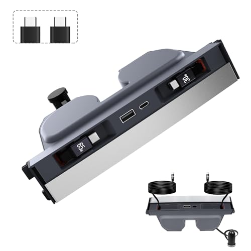 SHINELINERS 65W USB Charger Hub for Tesla Model Y Juniper 2025,2026 Accessories- 4-Port Fast Charging Hub with Sliding Cover, 2 Type-C Docking Station for Tesla Model 3 Highland 2024-2026 - Image 1