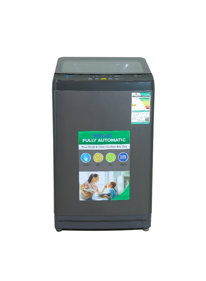 Meling Top Load Automatic Washing Machine, 7KG, Glass Door, Silver -  MTL80-620G - Image 1