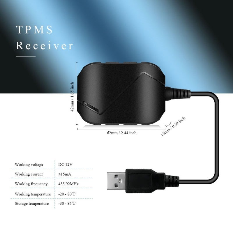 Wireless Tire Pressure Monitor: Black, 4 High-Accuracy Waterproof Sensors - Real-Time Pressure & Temperature Monitoring, Audible Alarm, Auto Wake/Hibernate Tire Pressure Monitoring System for Android - Image 4