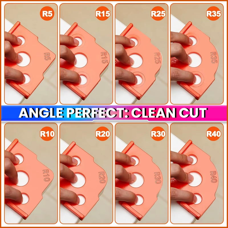amiciTools Woodworking Router Template Set – 4 Double-Sided Corner Radius Jigs (R5 to R40) – ABS Machined Rounding Guide for Woodworking, Cabinetry & Furniture Finishing - Image 4