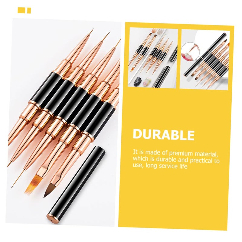 5Pcs Dual Ended Nail Art Liner Brush Set For DIY Manicure And Salon Detailing - Image 5